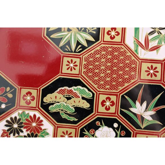 Vintage 1982 TOYO Japan Lacquer Photo Album Red Black Gold Japanese Motifs Gold - Picture 2 of 10